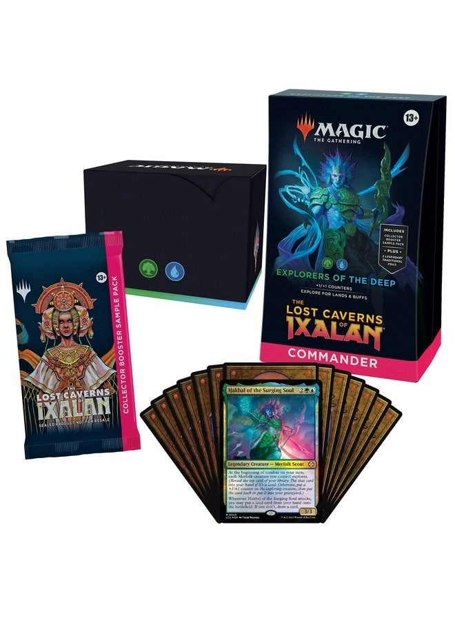 Magic: the Gathering The Lost Caverns Of Ixalan Commander Deck - Explorers Of The Deep - 100-Card Deck + Collector Booster Sample Pack - 2-Card + Accessories