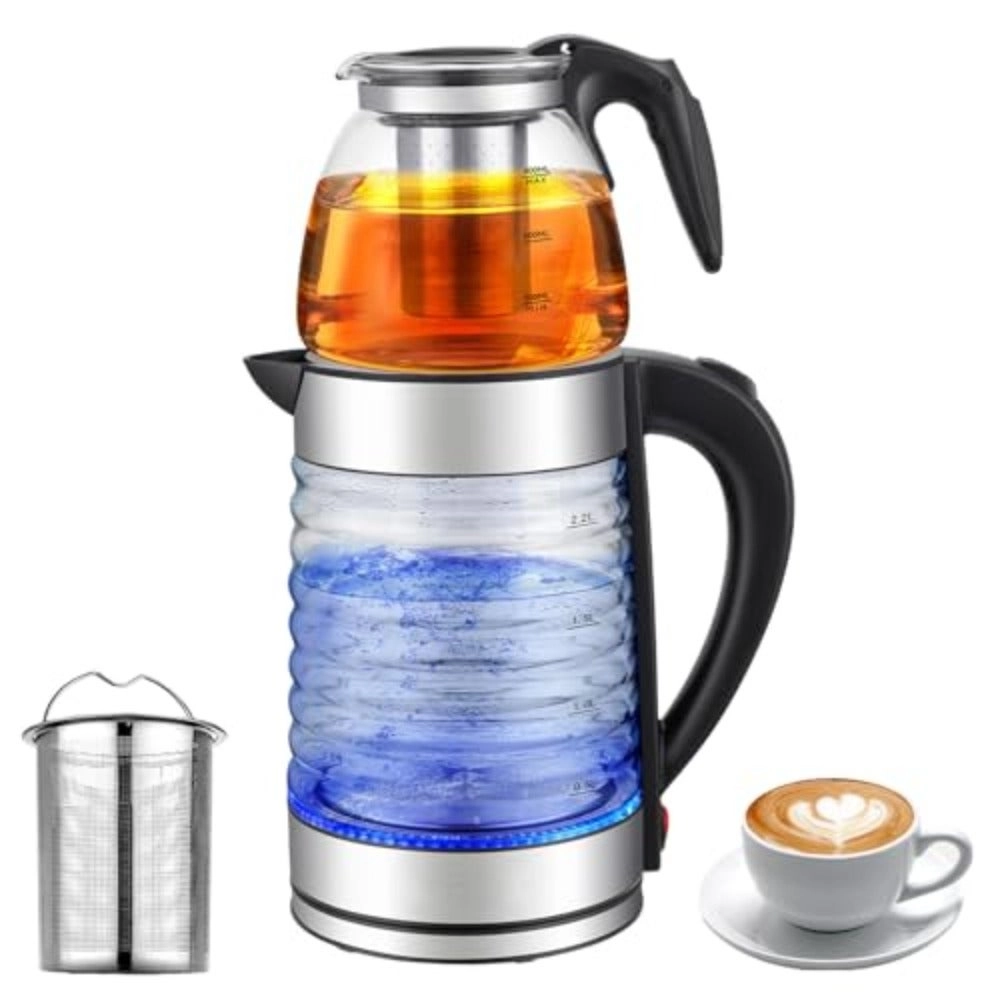 Generic Glass Double Teapot Electric Kettle