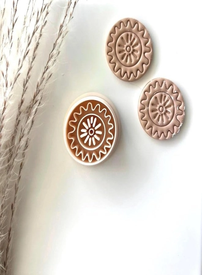 EROTNGO Aztec Sun Earring Imprint Clay Cutter - Polymer Clay Jewelry Making