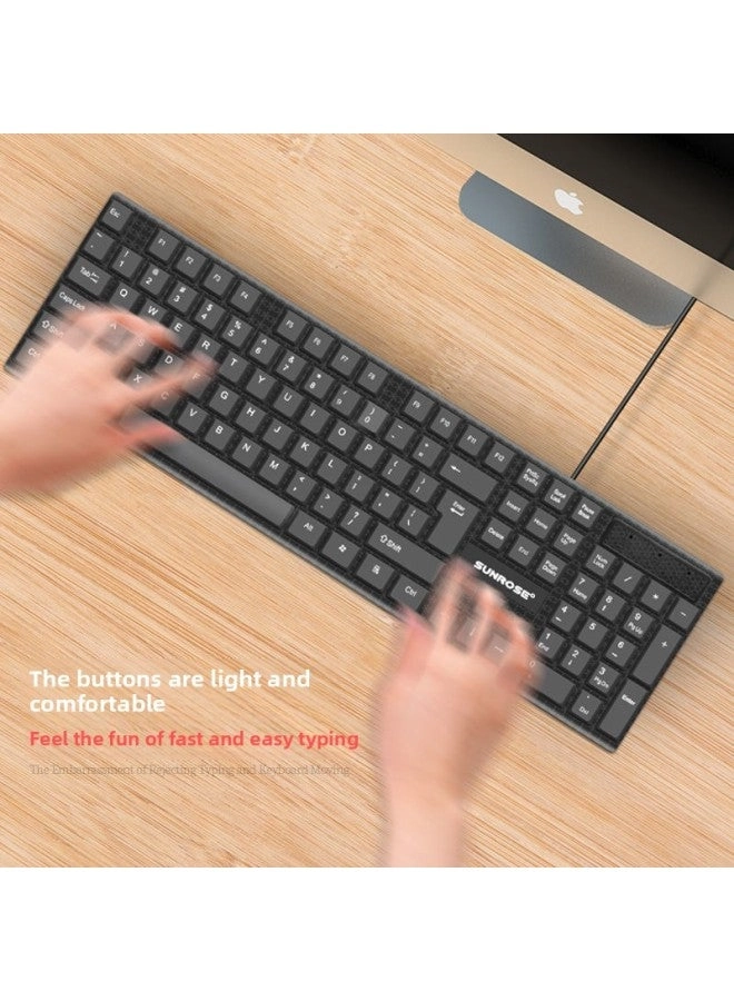Mechanical Feel Keyboard And Mouse - Wired