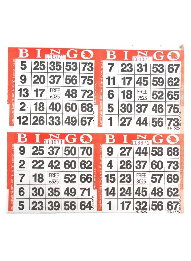 SmallToys 4 on Bingo Paper Game Cards - 750 Sheets