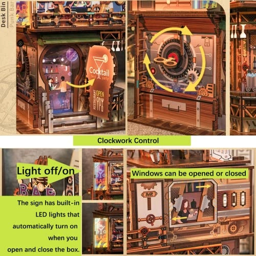 Miniature Dollhouse Kit - Automatic Lid Opening with Light Box 9"