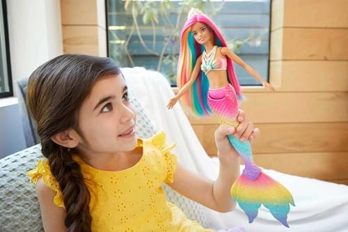 Barbie Dreamtopia Rainbow Magic Mermaid Doll - Water-Activated Color Change Ages 3+