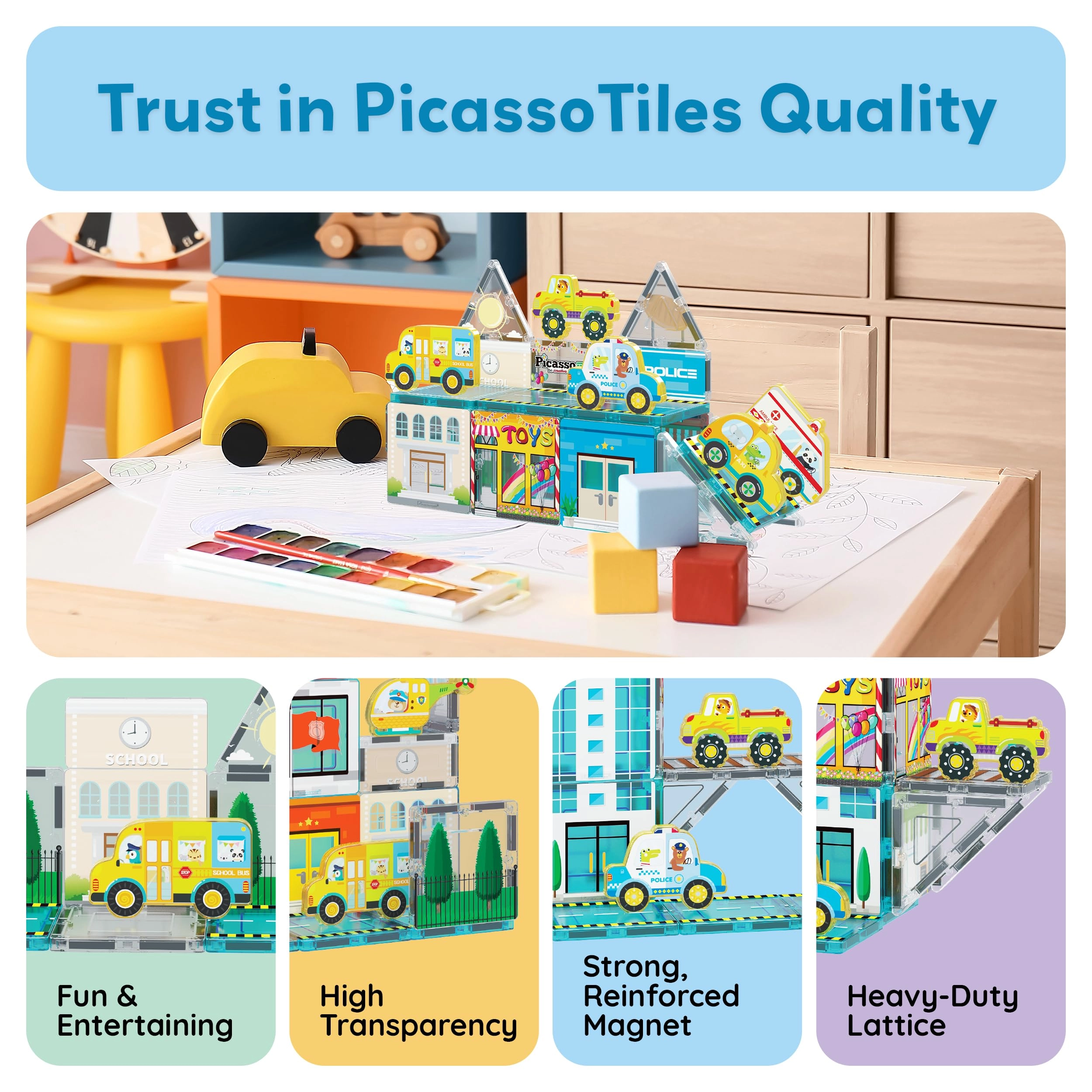 Magnet Tile Building Blocks - Metro City 26 pcs