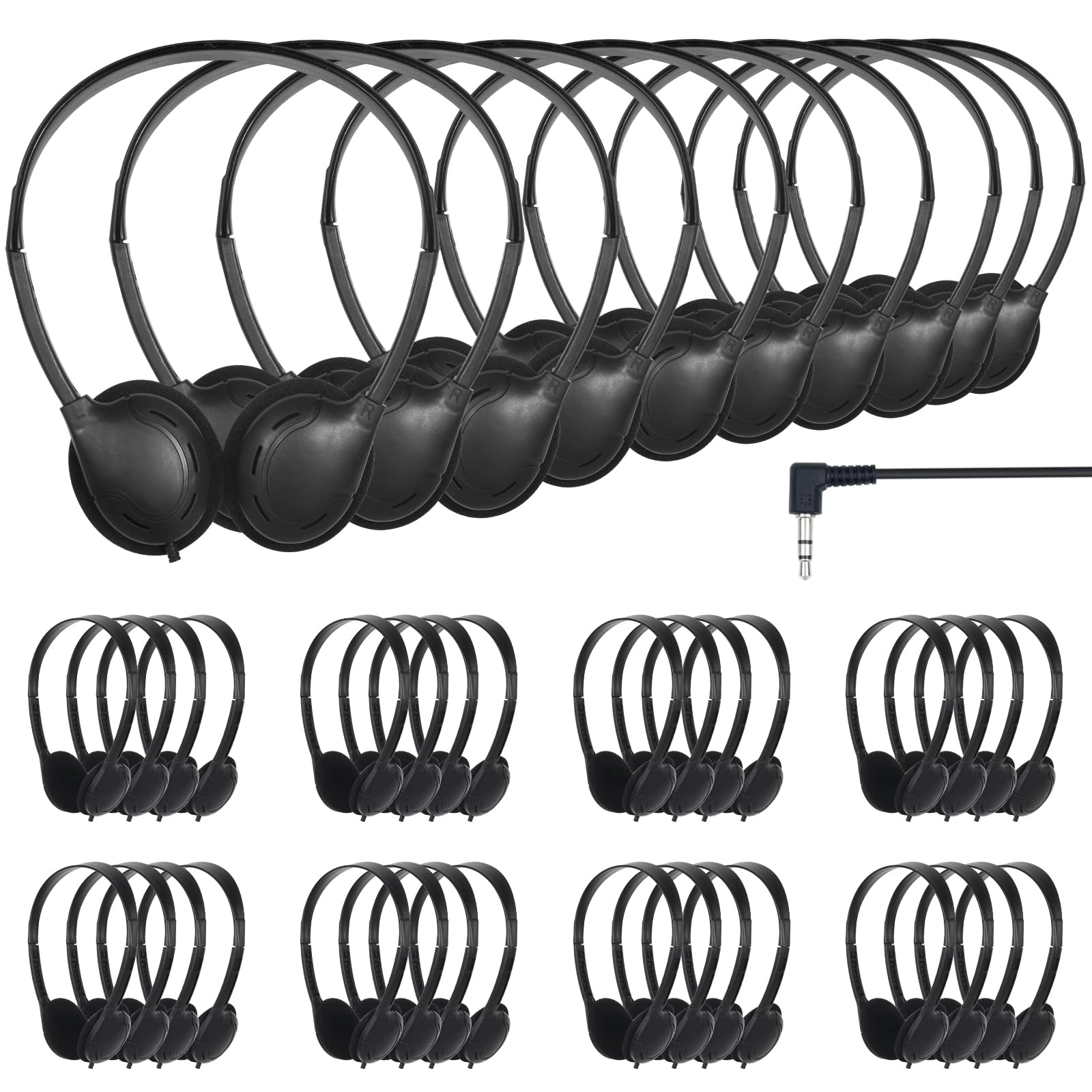 TJZXGUI Class Set Headphones Wired Headphone 100 Pack