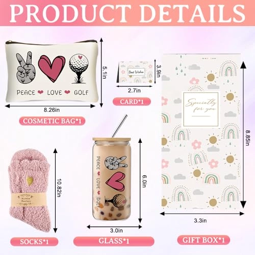 Glass Cup + Makeup Bag + Socks + Greeting Card
