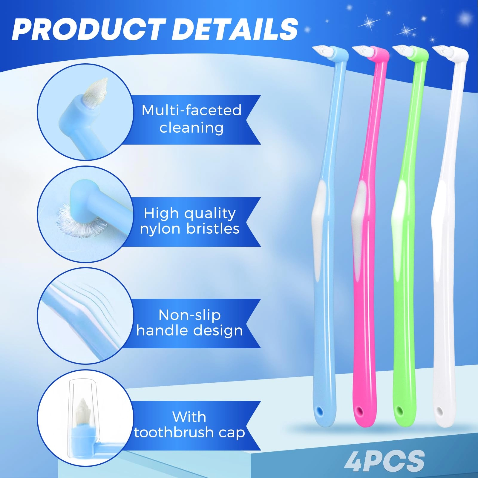Interspace Toothbrush - Soft Protective cap 4-Piece Pack