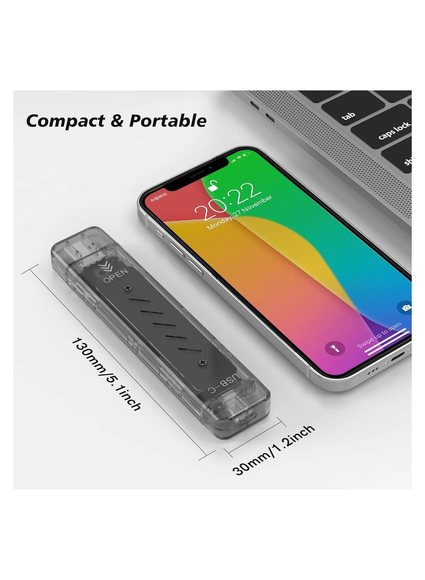 M.2 SSD Enclosure - NVMe SATA Dual Protocol 10Gbps USB-C/A