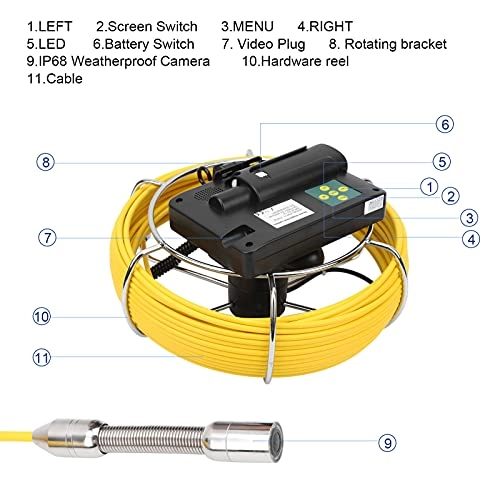 Inspection Camera - 5in TFT Color Display IP68 8 LED