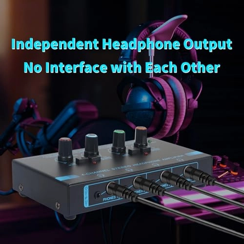 Headphone Amp Amplifier - 4-Channel Metal DC 12V