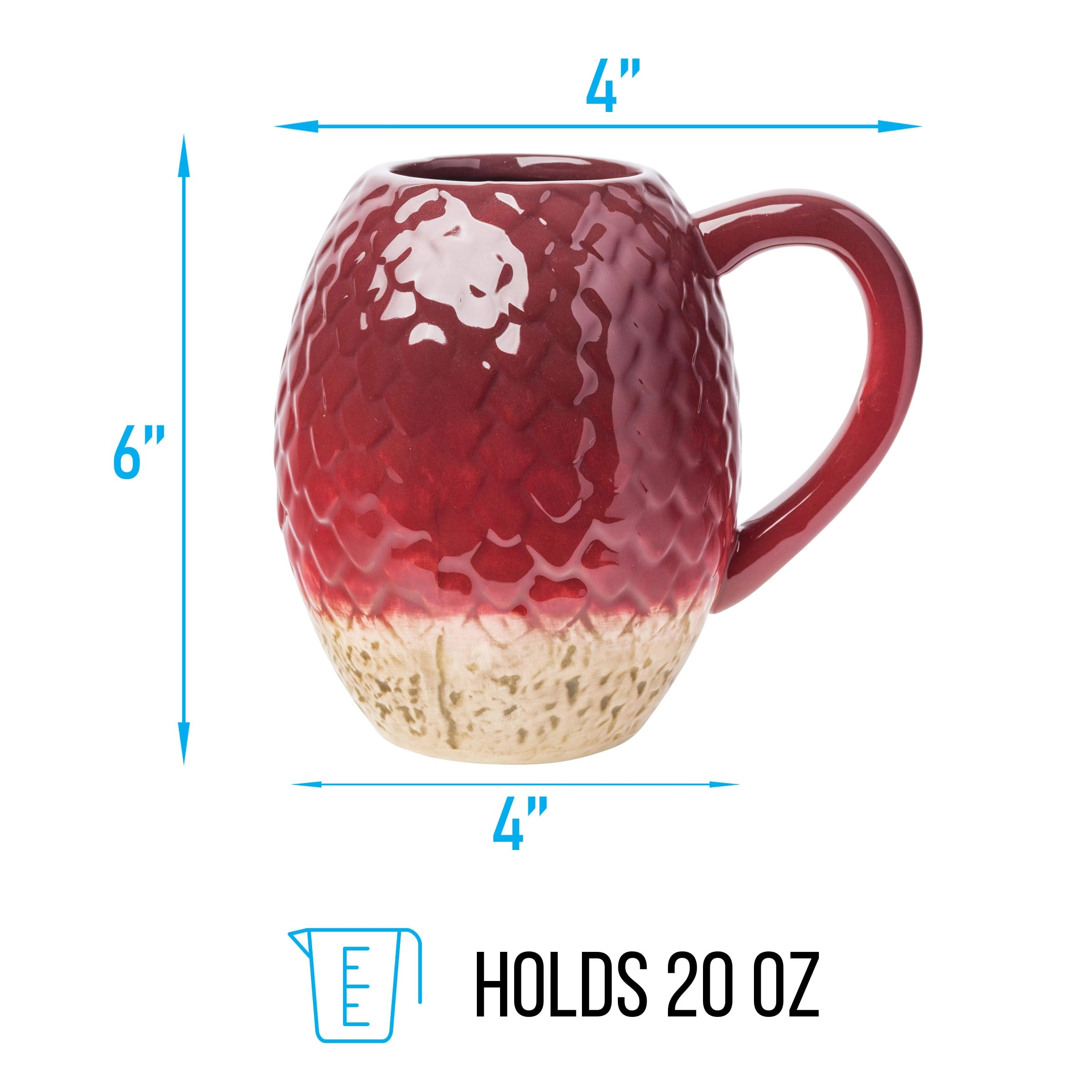 Game of Thrones Red Dragon Egg Ceramic 3D Sculpted Mug
