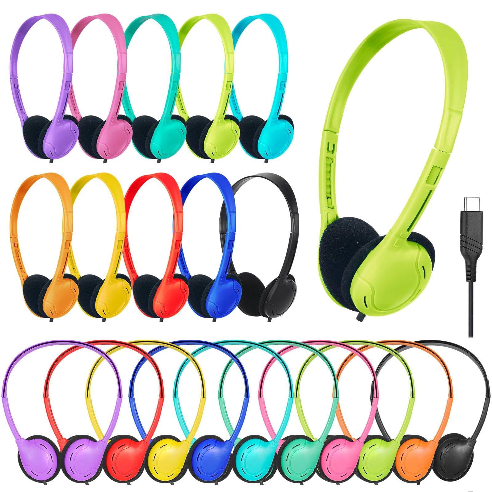 USB Type C Kids Wired Headphone 10 Pack