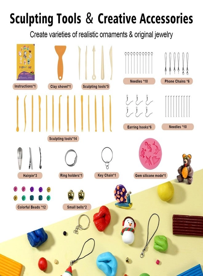 Polymer Clay - Oven Baked Non-Sticky 60 pcs.