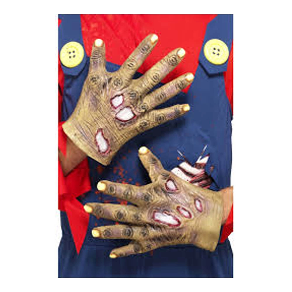 Smiffys Decaying Zombie Latex Gloves - adults and teenagers 13+ Years