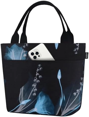 Aosbos Lunch Bag - D. Black Dream Flower 10.03L