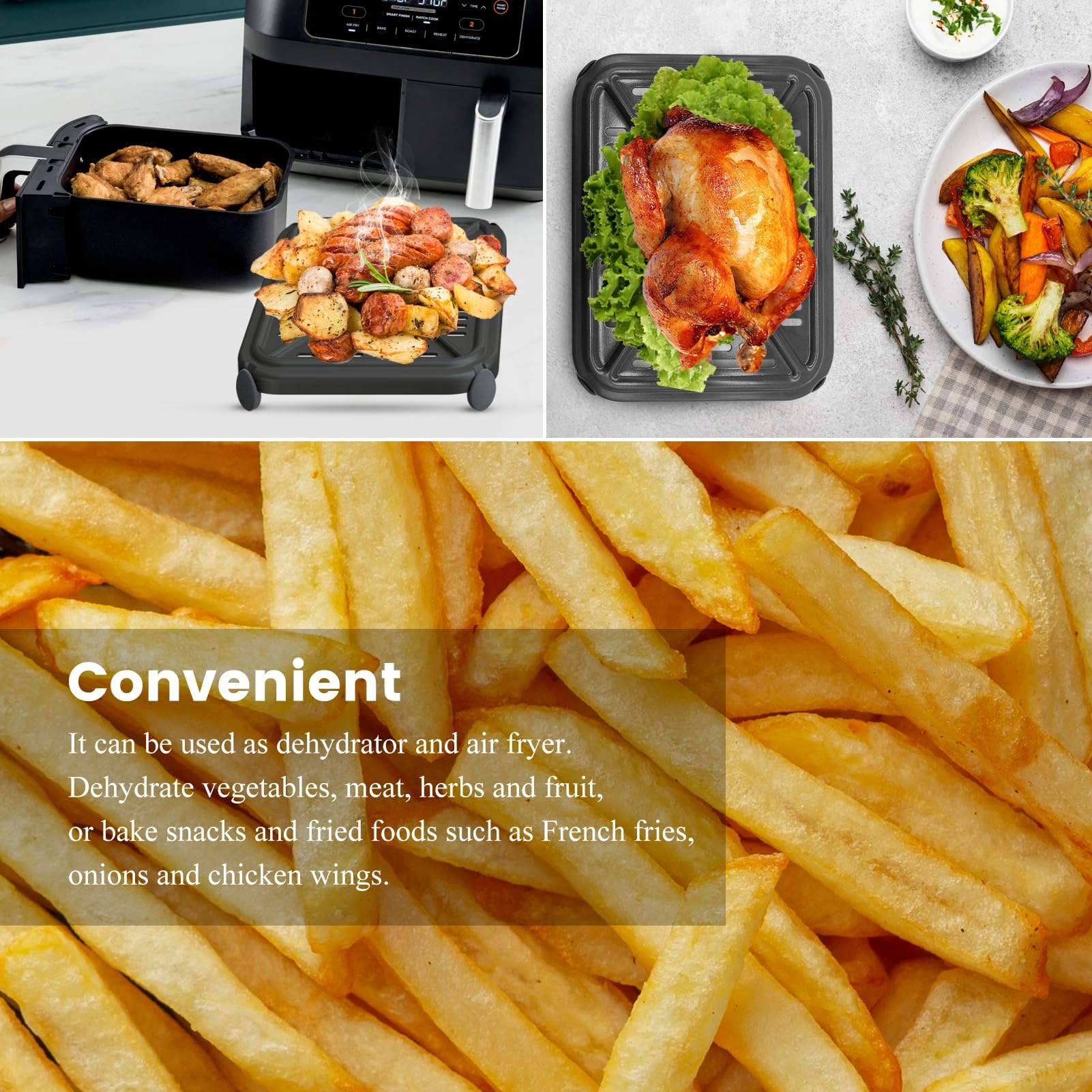 Air fryer grill rack - Stainless steel 2 piece(s) + Magic cleaning cloth - 1 piece(s)