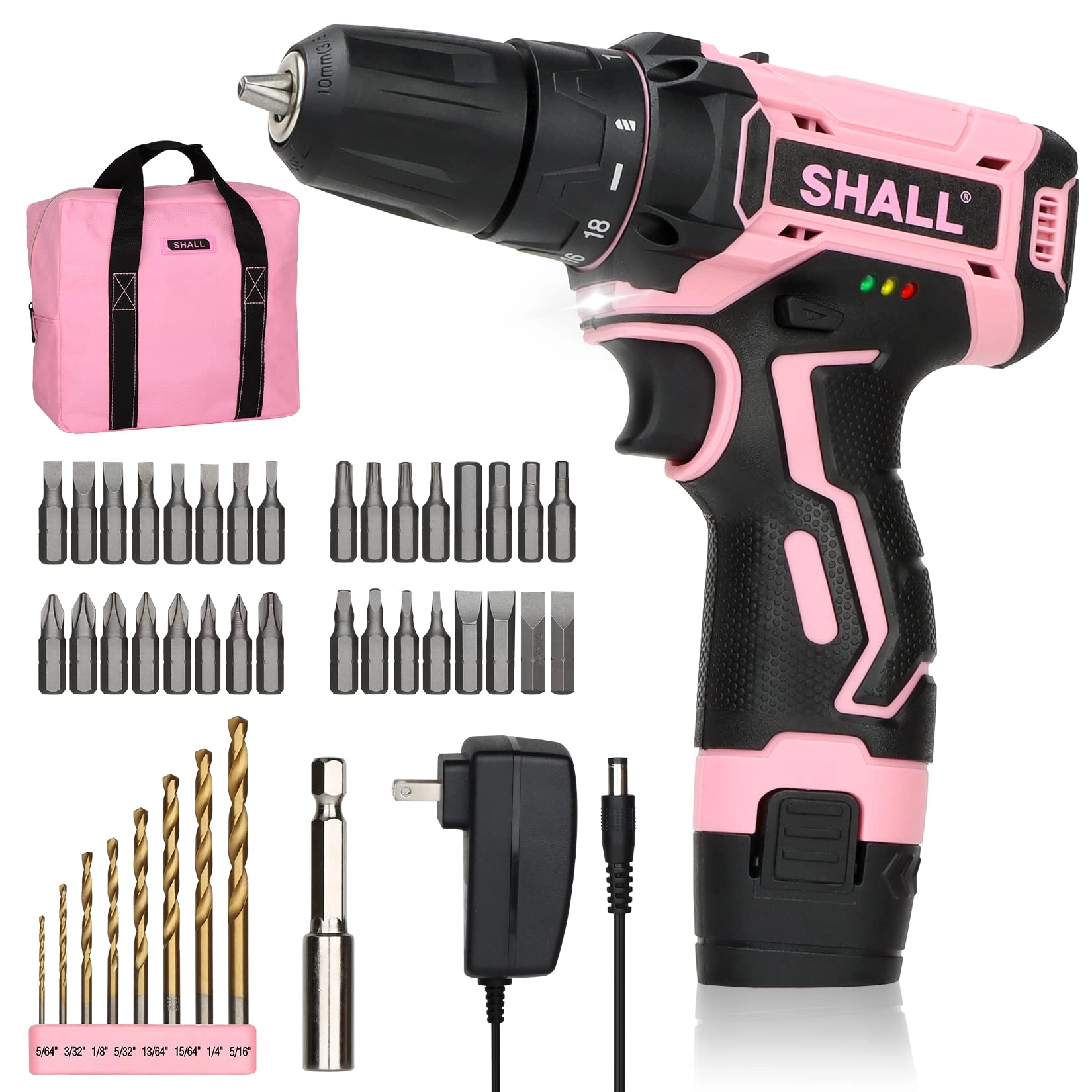 SHALL TOOLS 43-Piece Cordless Drill Set - 2.0 Ah