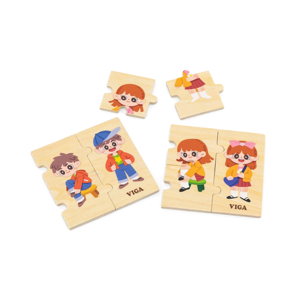 Getting Dressed Sequence Wooden Puzzle (SW-44649) - 28 pcs