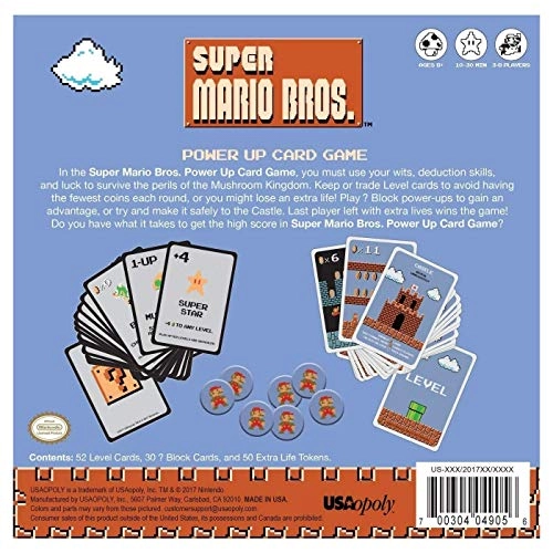 Super Mario Bros Power Up Card Game