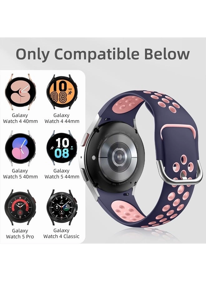 6 Pack 20mm Soft Silicone Watch Band for Samsung Galaxy Watch 5/Watch 4/Watch 6