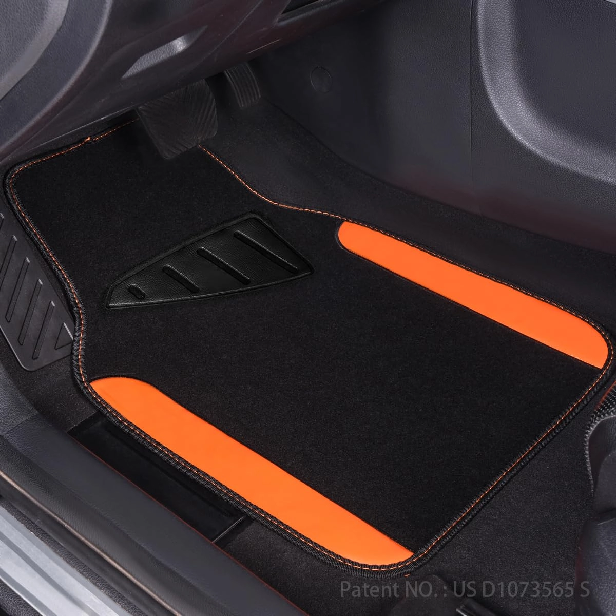 Universal Fit Car Floor Mats - Set of 4pcs Black and Burgundy