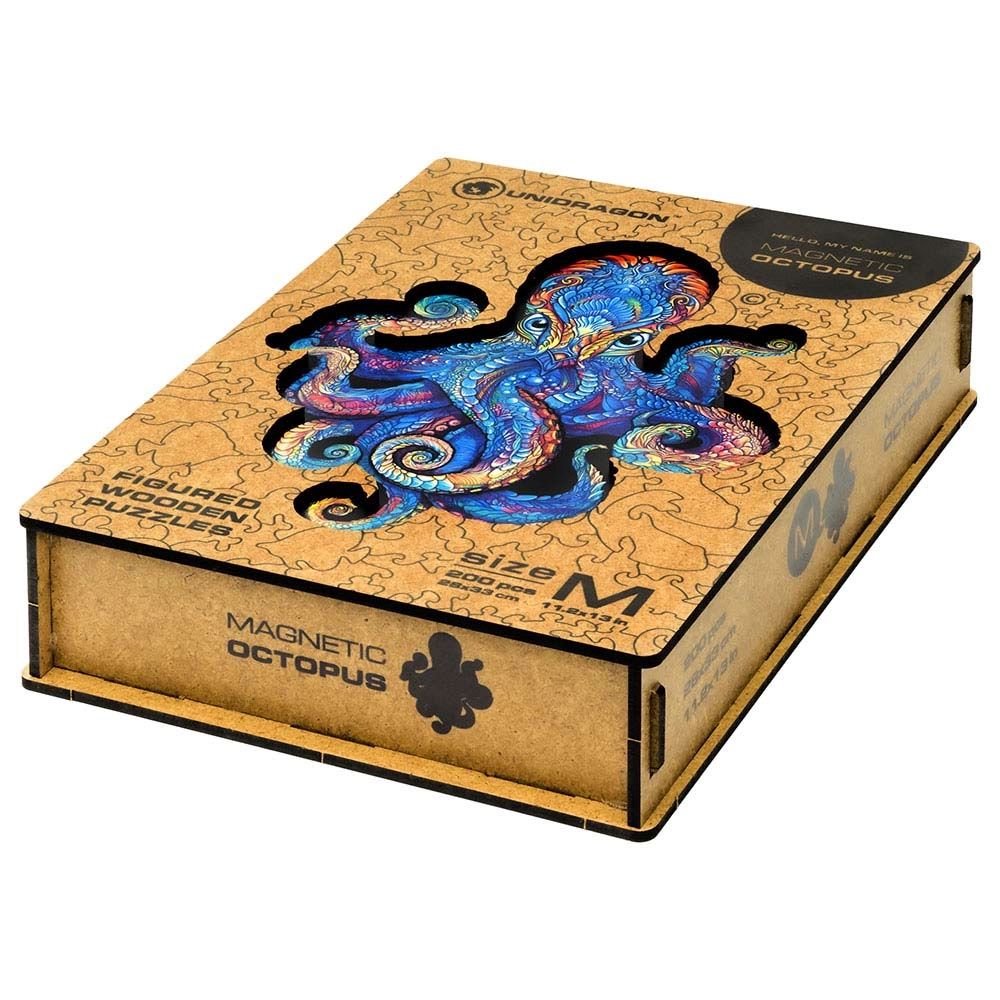 Magnetic Octopus Wooden Puzzle (4107390-OCTOPUS_M) - 200 pcs