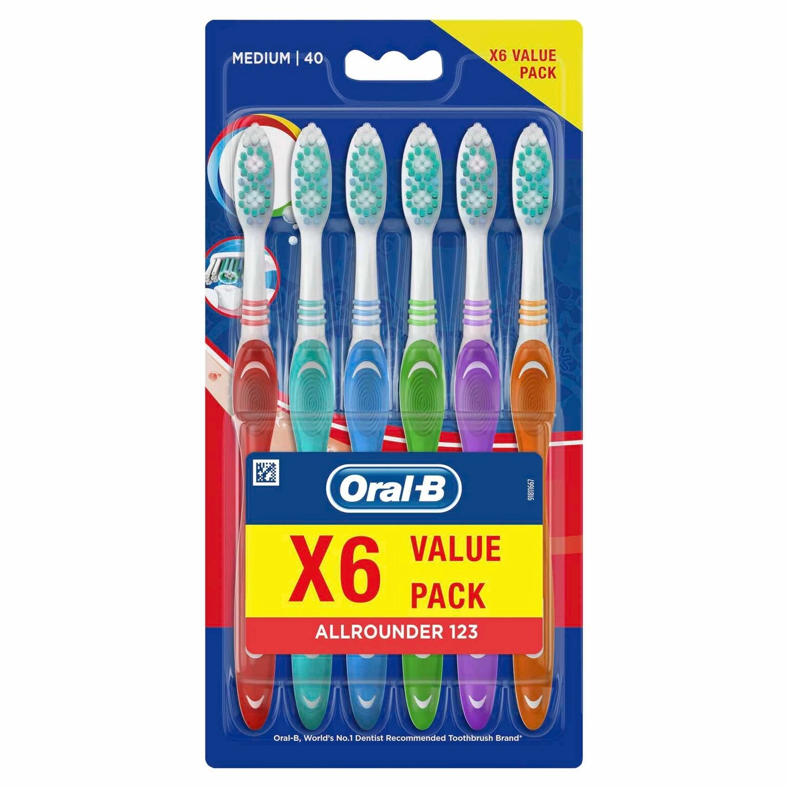 Oral-B All Rounder 123 - Medium 6-Piece Pack
