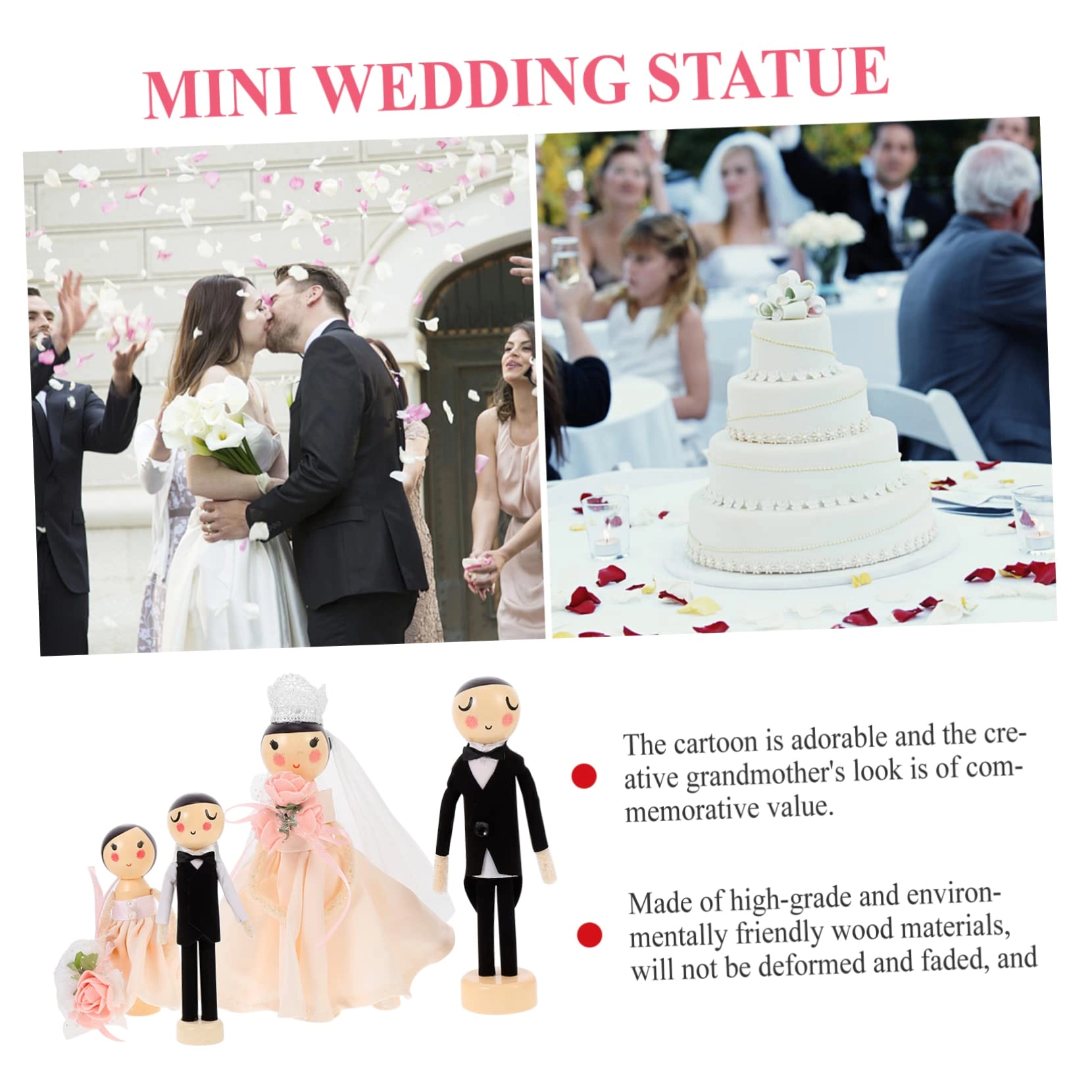 Wedding Couple Statue Set - 4pcs
