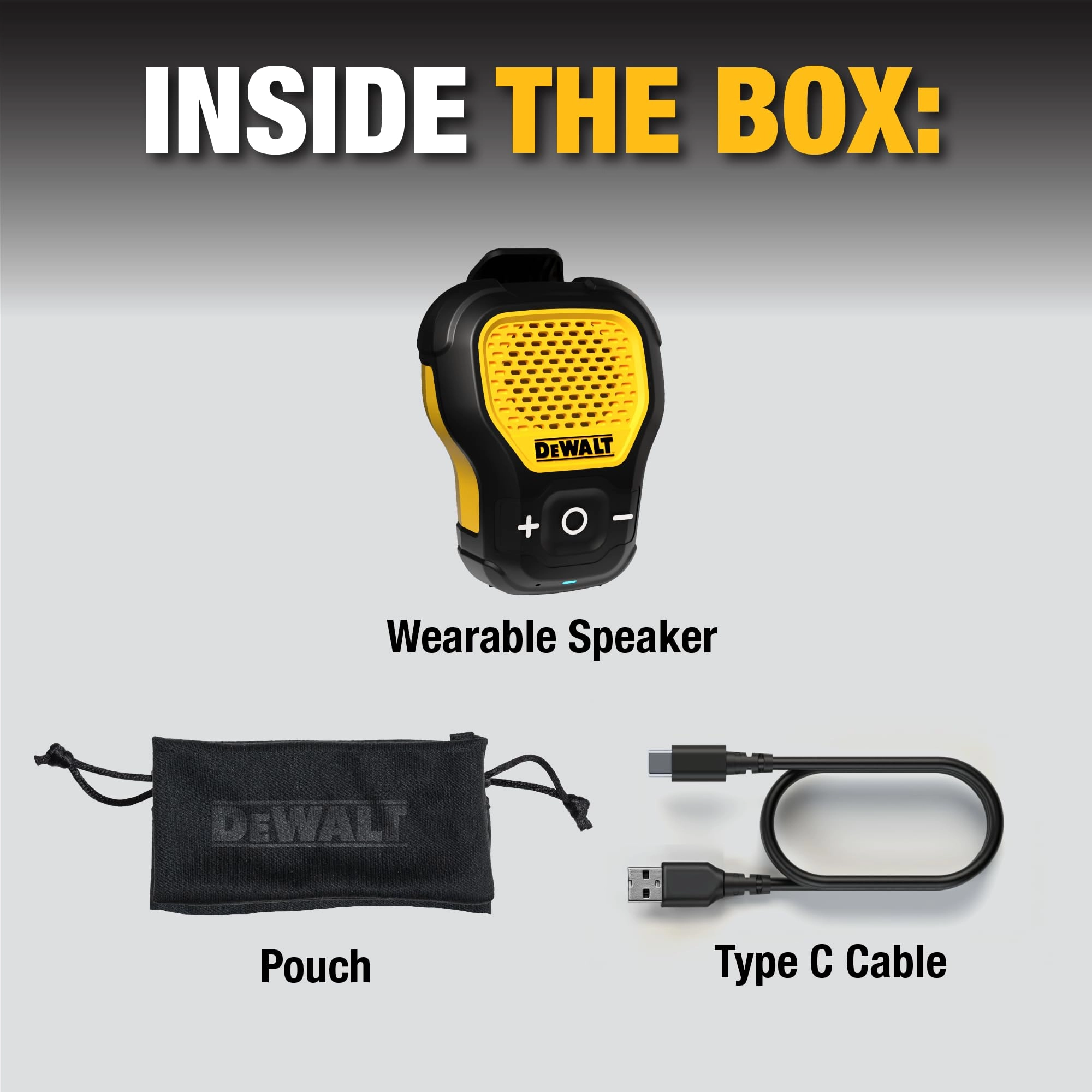 Wearable Bluetooth Speaker - Clip-On Wireless Jobsite Pro