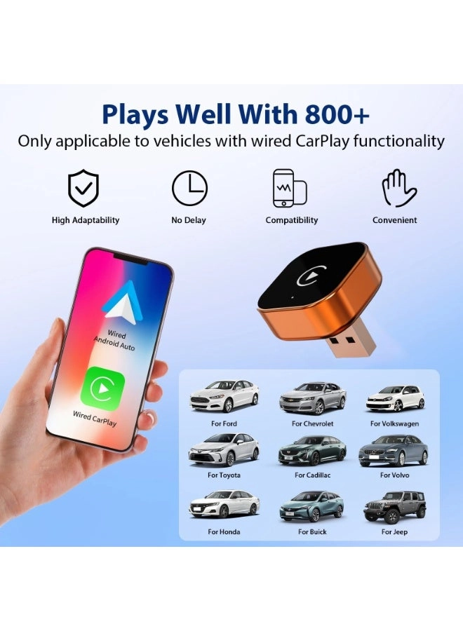 2-in-1 Wireless Carplay Adapter - Bluetooth 5.2 Wireless Apple Android