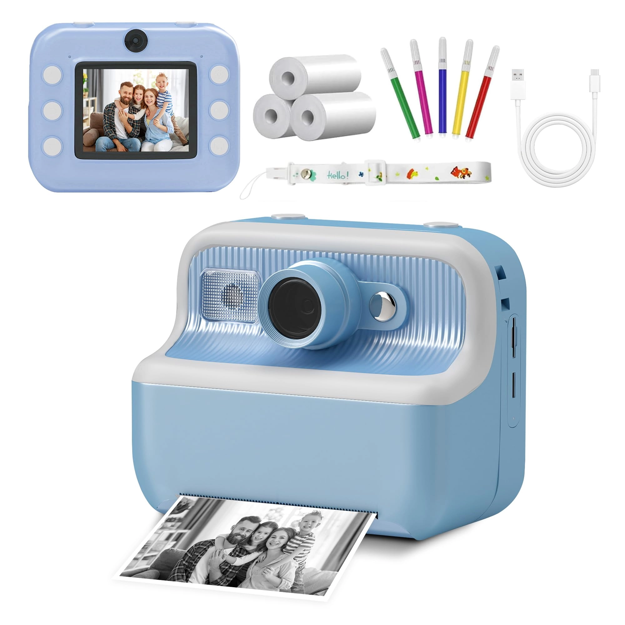 Kids Camera Instant Print - 1080P 2.4-inch HD Screen