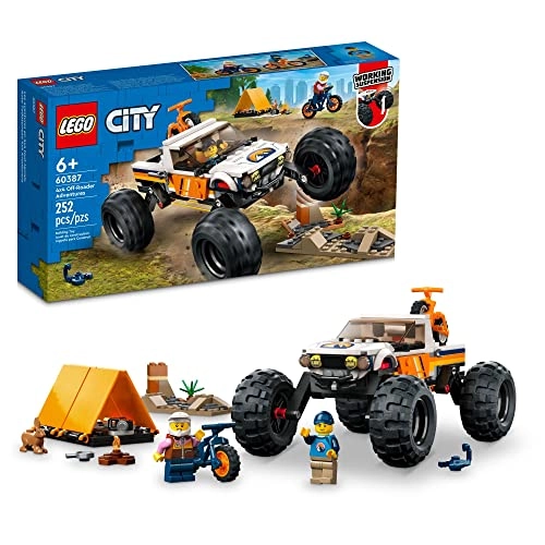 City 4x4 Off-Roader Adventures Camping Set (60387) - Monster Truck Style Working Suspension