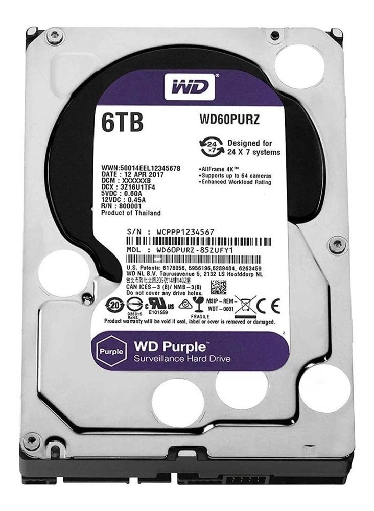 WD Purple 3.5" 64MB SATA 6Gb/s (WD60PURZ) - 6TB
