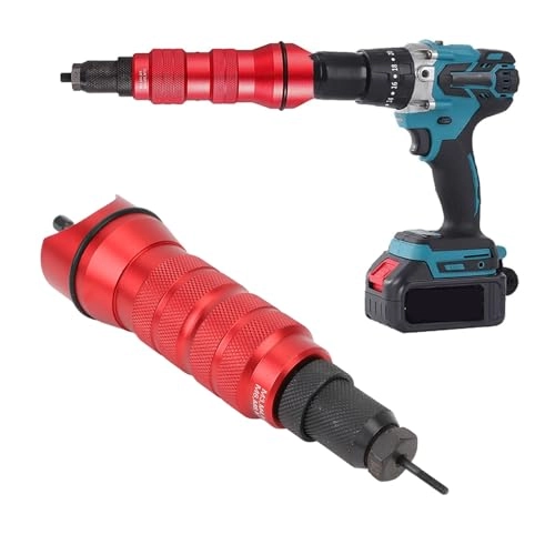 Rivet Nut Drill Adapter Kit - 6 Interchangeable Heads 150 Nuts 18V-24V