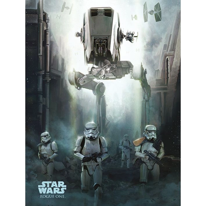 PYRAMID POSTERS Star Wars Rogue One Stormtrooper Patrol Canvas Print - 260gsm premium satin canvas 60 x 80 cm