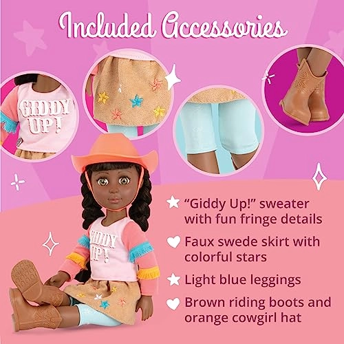 Jolie Poseable Equestrian Doll - 14" Brown Hair Green Eyes Ages 3+