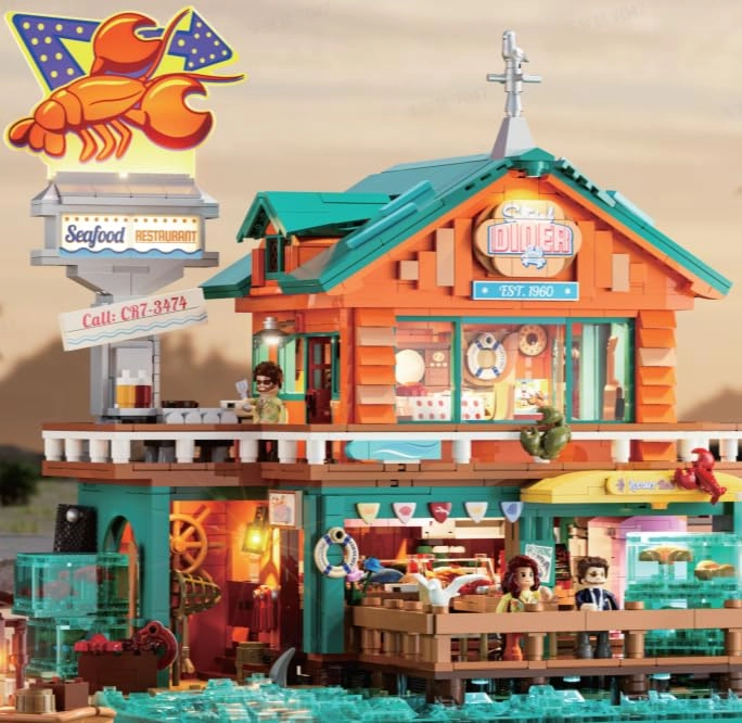 Lumibricks Coastal Seafood Restaurant - 2484pcs Beach