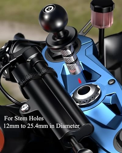 Fork Stem Mount Base - 1'' TPU Ball 12mm to 25.4mm