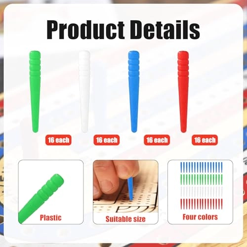 Cribbage Pegs - 64pcs 3 years and up Persian