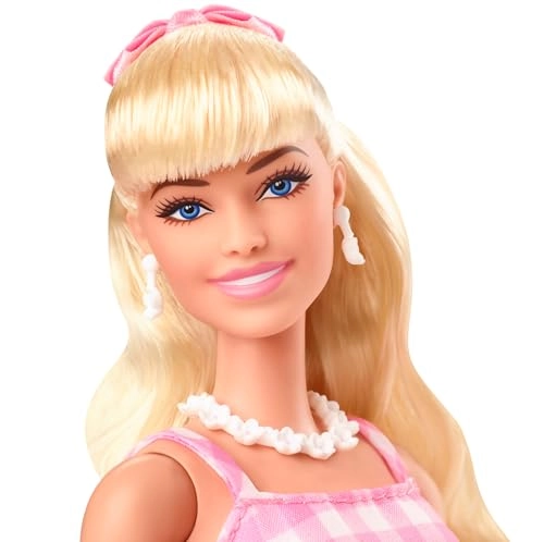 Margot Robbie as Barbie Collectible Doll - Pink Gingham Dress Posable Ages 3+