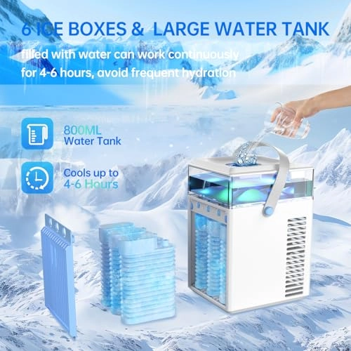 Mini Air Conditioner - 4 in 1 800ml Rechargeable