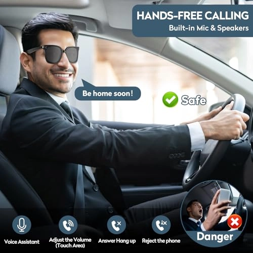 Smart Bluetooth Glasses - UV400 Polarized Built-in Mic & Bluetooth 5.3