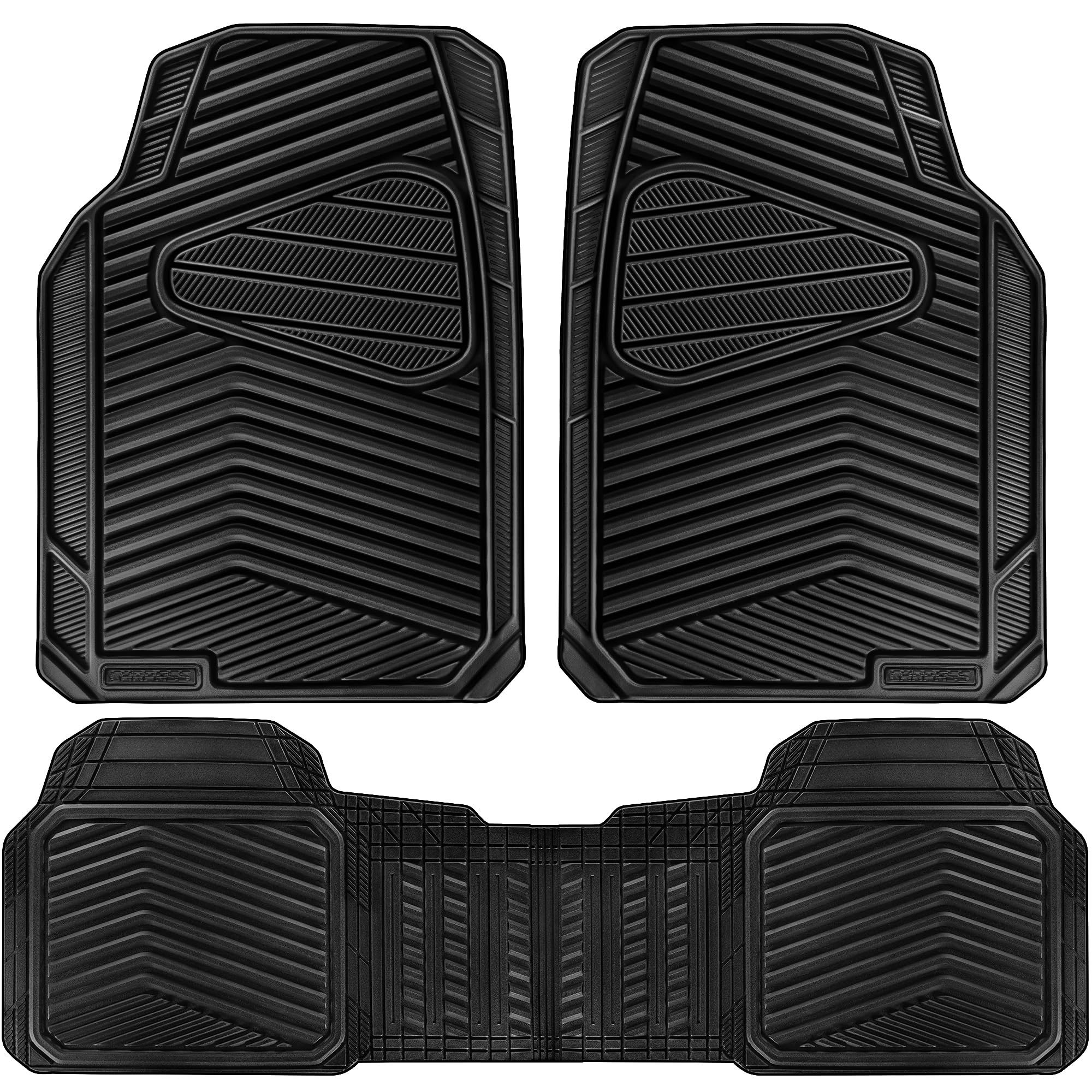 Rubber Floor Mats - All Weather Trim-to-Fit 3-Piece