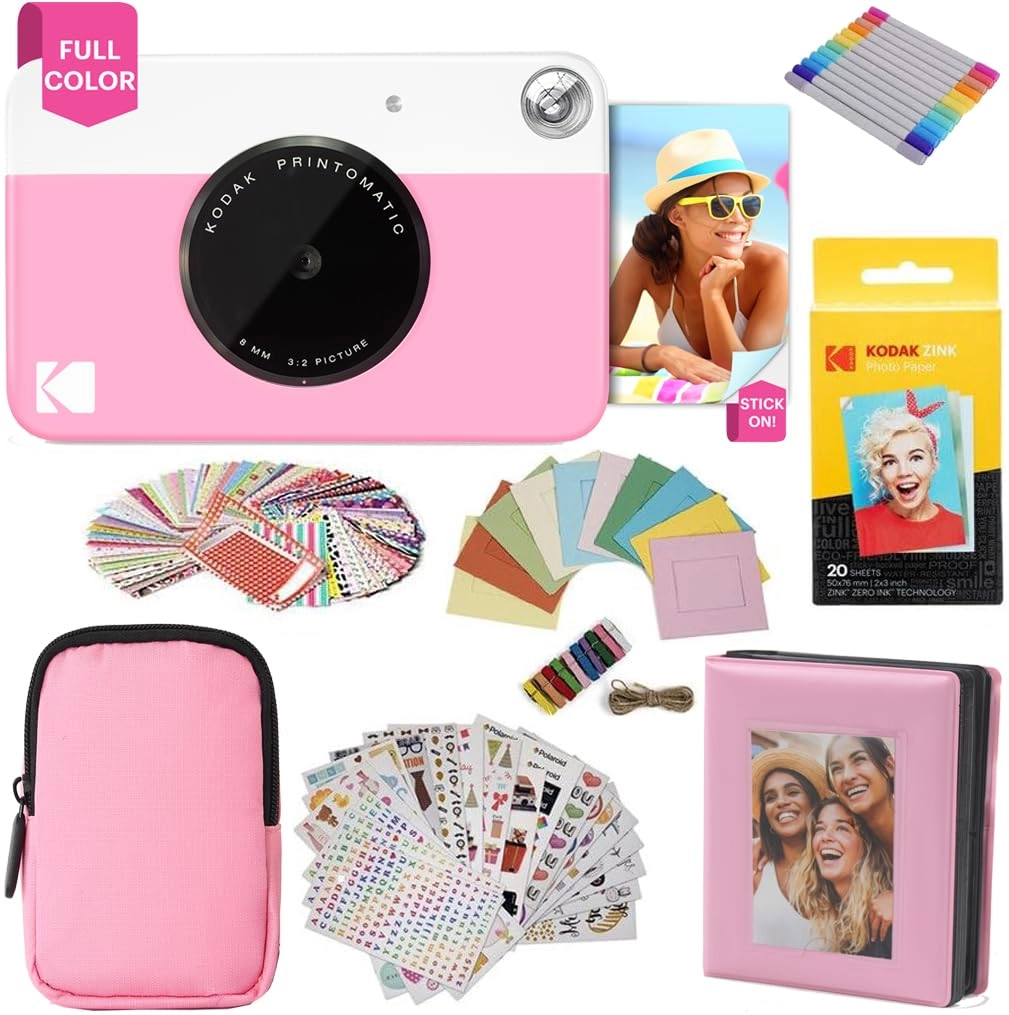 Printomatic - Full-Color Instant Print 5MP + Deluxe Camera Case + Photo Album + Zink Paper - 20 Sheets