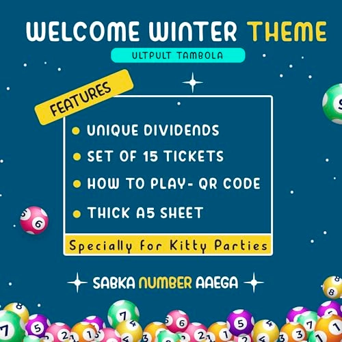 Tambola Tickets - Welcome Winters Theme English Set of 15 Tickets