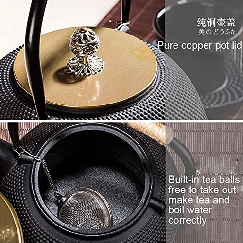 Trottubin Cast Iron Kettle Teapot - Iron Ceramic Stainless Steel Copper Cast Iron 1200 ml