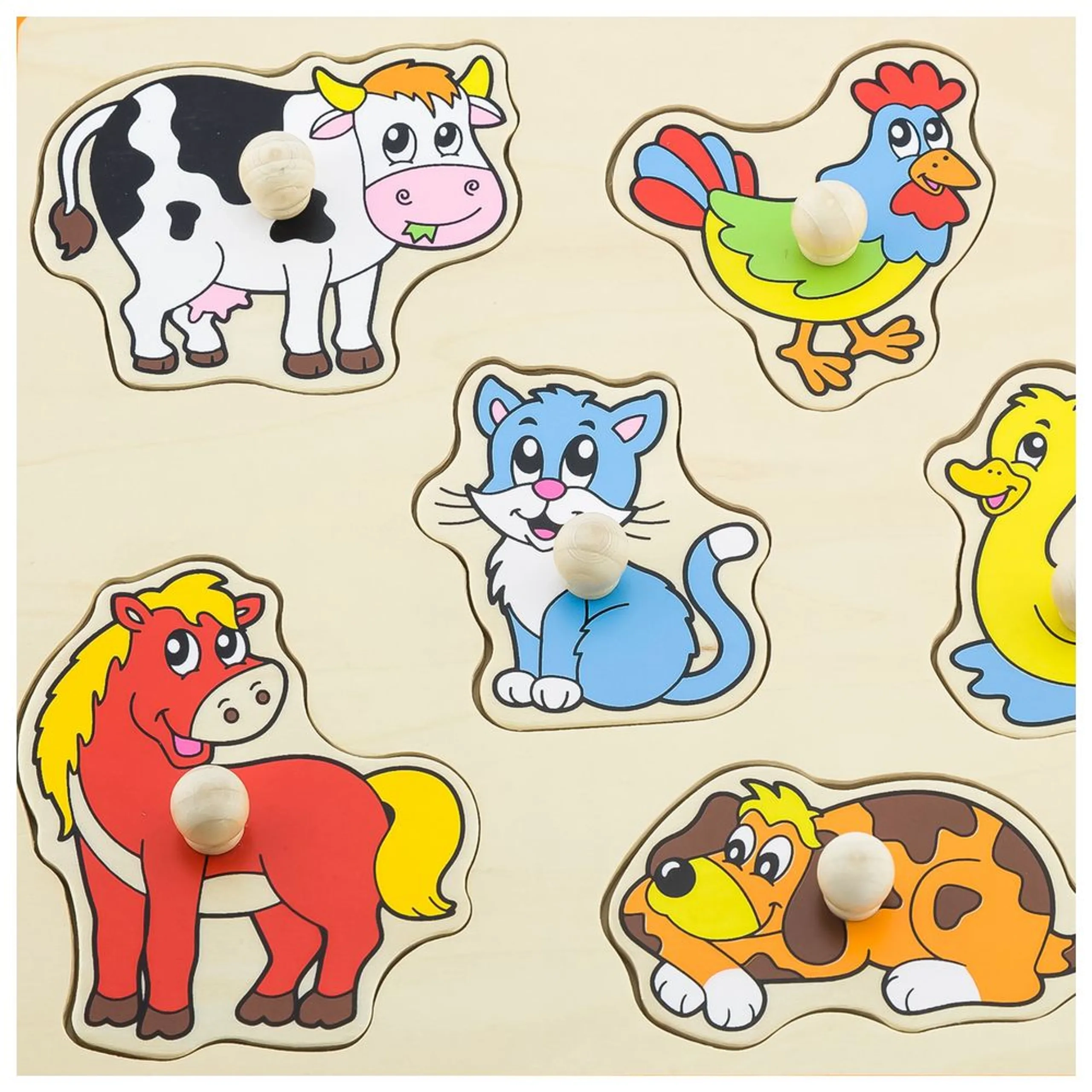 Farm Animals Knob Puzzle - Suitable for 18 months & above 8 pieces