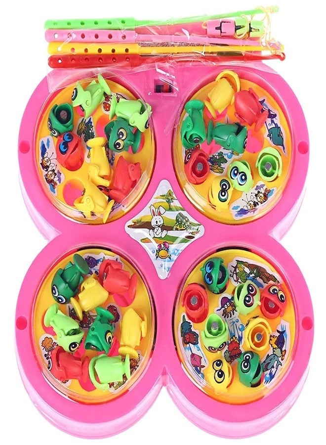 Bestie toys Fish Catching Game - Magnetic Fishing Game Board Set Pink