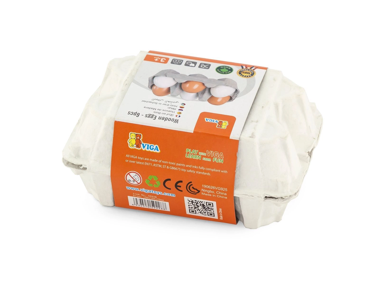 Wooden Eggs - Suitable for 2 years & above 6pcs