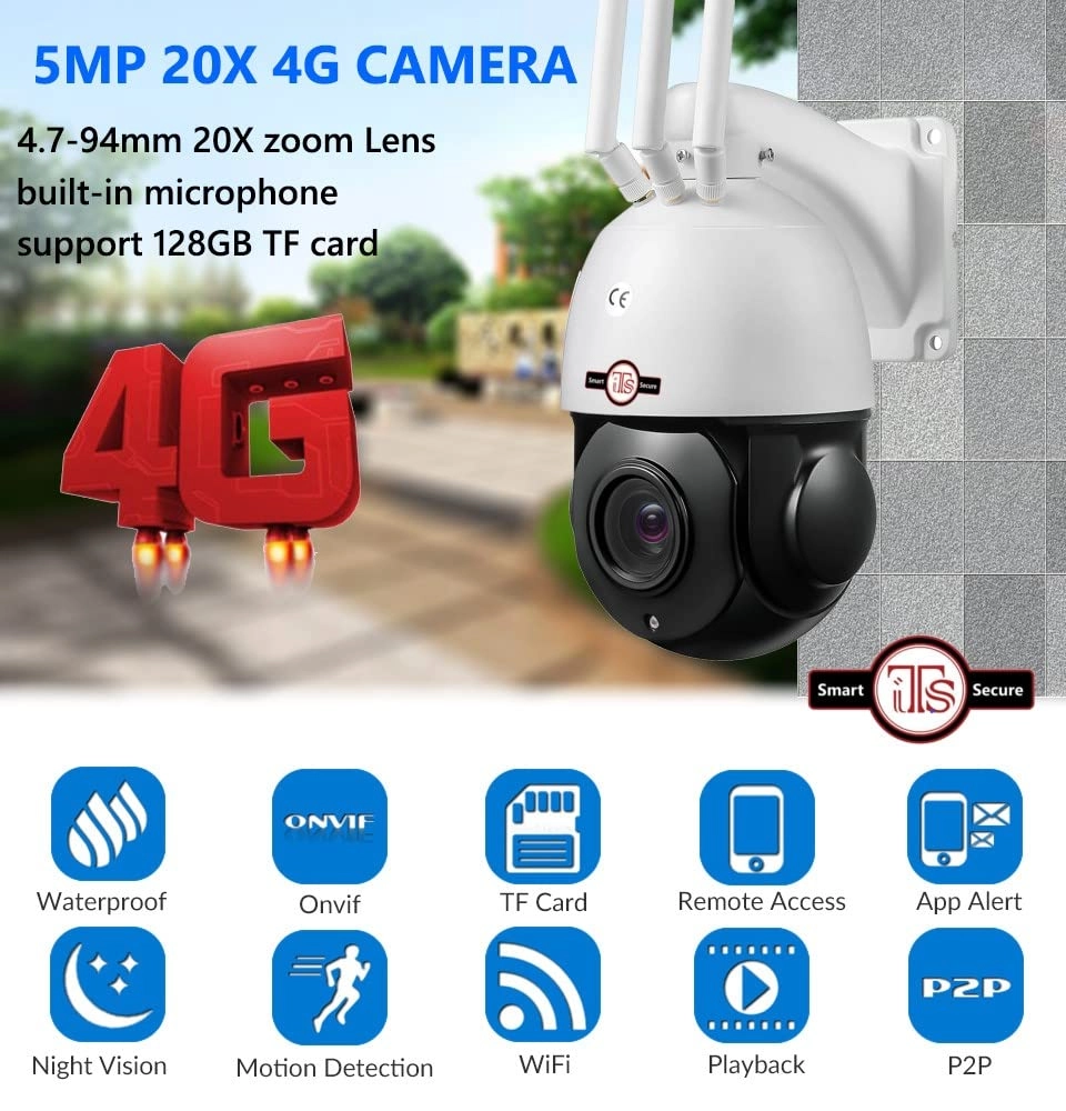 Wireless 4G PTZ Camera 2MP